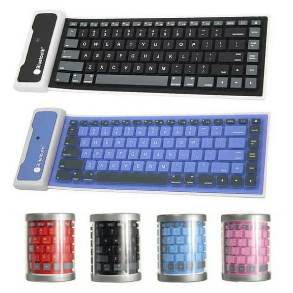 Deyuer 87 Keys Universal Foldable Wireless Soft Silicone Keyboard for Phone/PC/Tablet