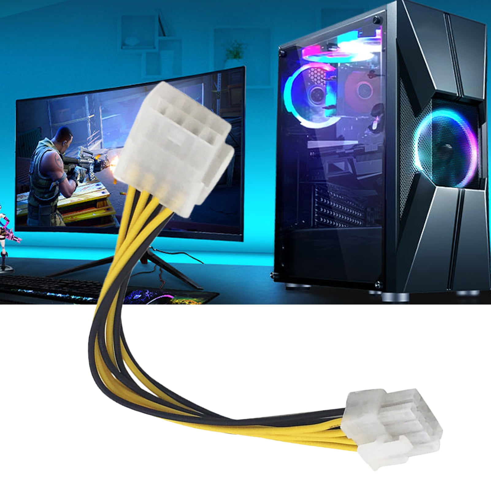 Deyuer 8Pin Male to Female CPU Motherboard Power Supply Cable Extension