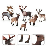Deyuer Animal Figurine Durable Cognitive Competence Educational Toy Desk Decoration Christmas Elk Reindeer Sculpture for Kids