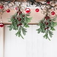 thumbnail image 1 of Deyuer Artificial Mistletoe Branch Christmas Hanging Faux Mistletoe Ornament with Bow Glitter Leaves Simulated Mistletoe Branch for Garland Bouquet Door.Red 1pc, 1 of 8