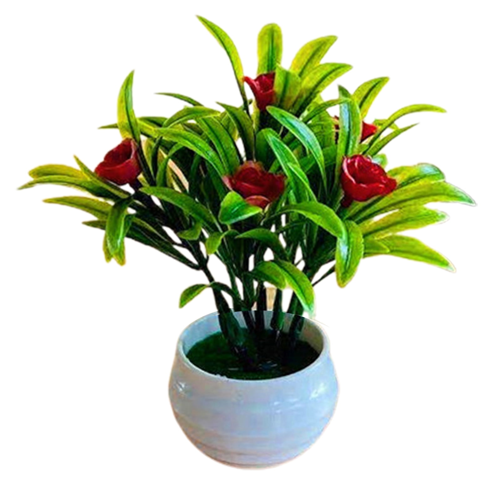 Deyuer Artificial Plant Pot Hibiscus Flower Hotel Garden Decor Plastic Colorful Imitation Flower