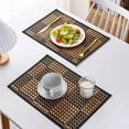 thumbnail image 1 of Deyuer Bamboo Woven Placemat Retangle Shape Thickened Heat-Resistant Oil-Resistant Non-Slip Parties Weddings Banquets Table Decoration Dining Kitchen Mat,F, 1 of 8