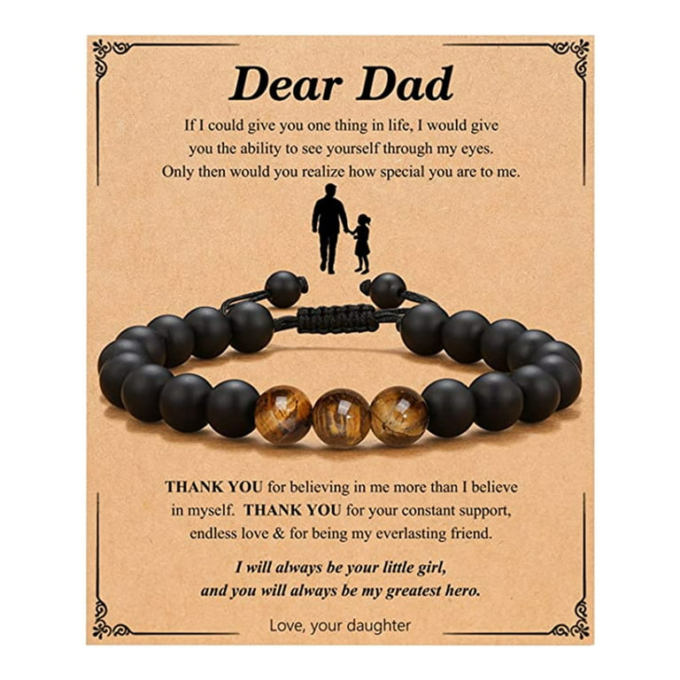 Deyuer Beads Bracelet Natural Stone Matte Black Rock Elastic