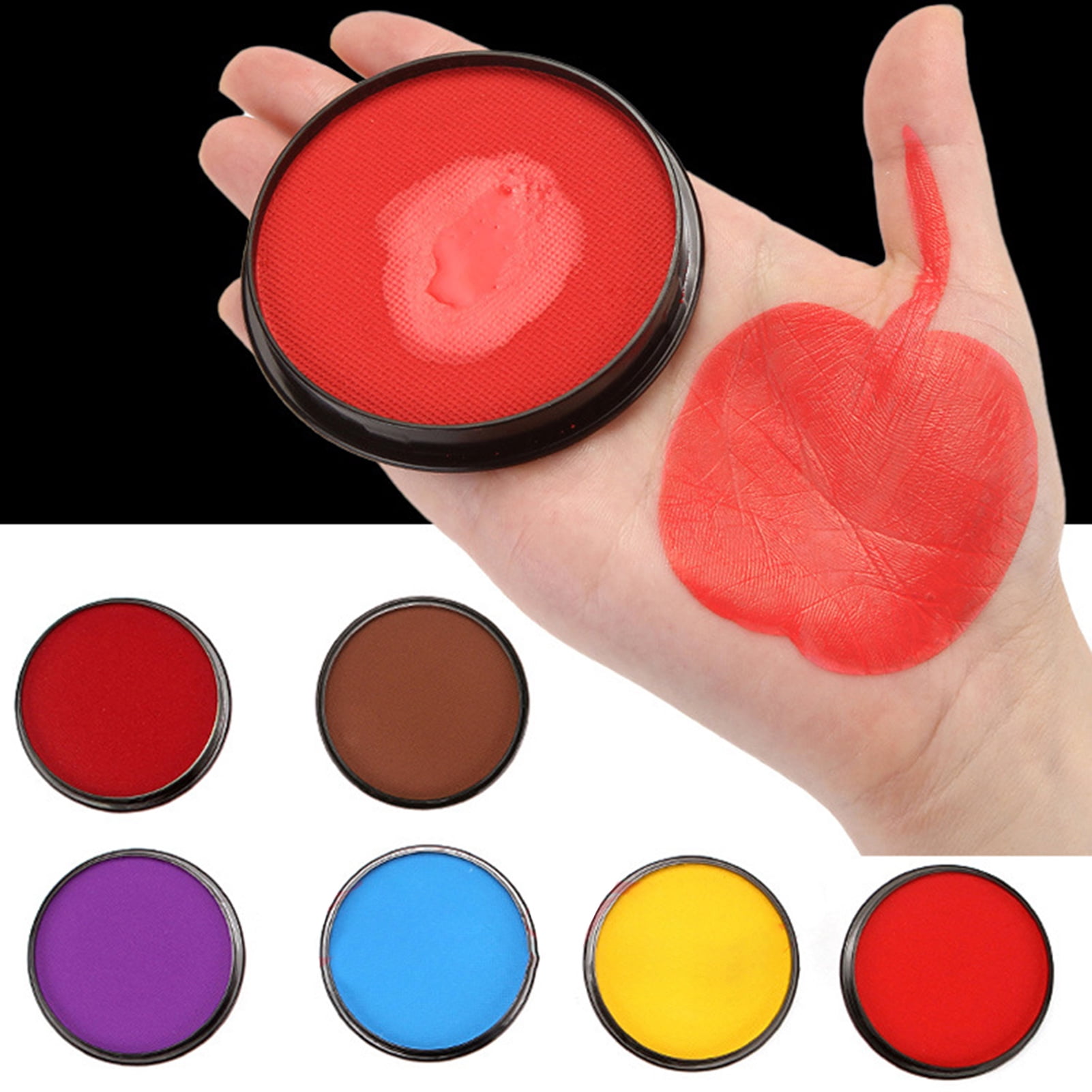 Deyuer Body Painting Portable Small Even Color Bright-colored Long Lasting  Wide Application Quick Dry Water Activated Vibrant Face Body Paint for
