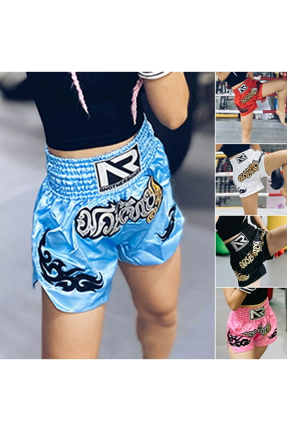 Boxing Shorts Anti-friction High Elasticity Breathable Muay Thai Cord Design Kickboxing Shorts for Men