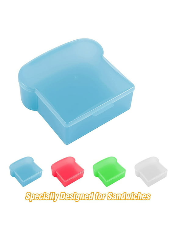 Deyuer Bread Box Microwaveable Transparent Toast Shape Visible Portable Sandwich Hamburger Storage Case for Kitchen ,Blue