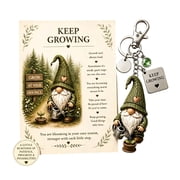 Deyuer Cartoon Gnome Keychain Spring Lobster Clasp Keychain Gnome Keychain with Inspirational Card Still Hanging on Keep Growing Dwarf Key Ring for Bags