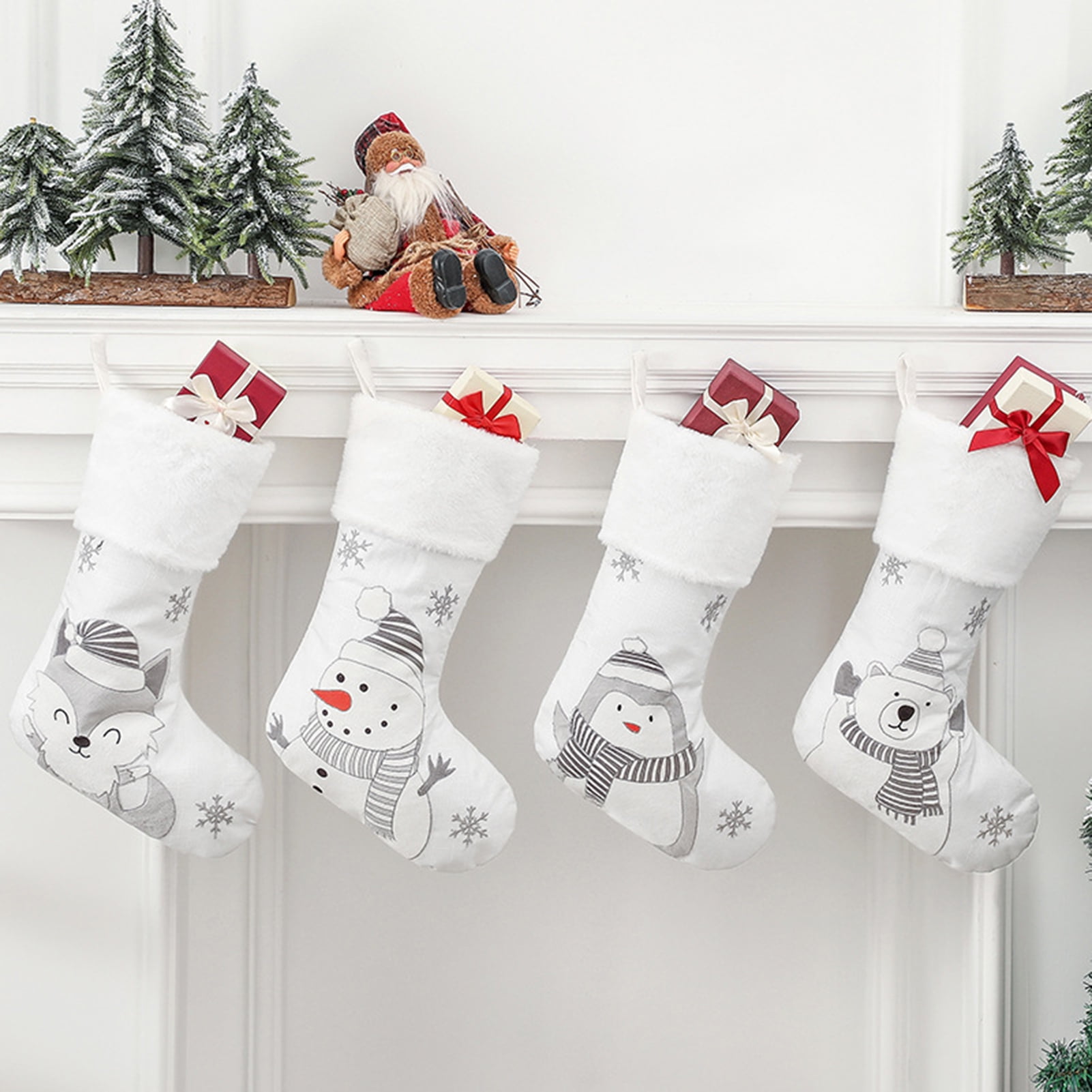 Deyuer Christmas Socks Festive Decorative Non-woven Fabric Xmas Tree Christmas Socks Ornament 