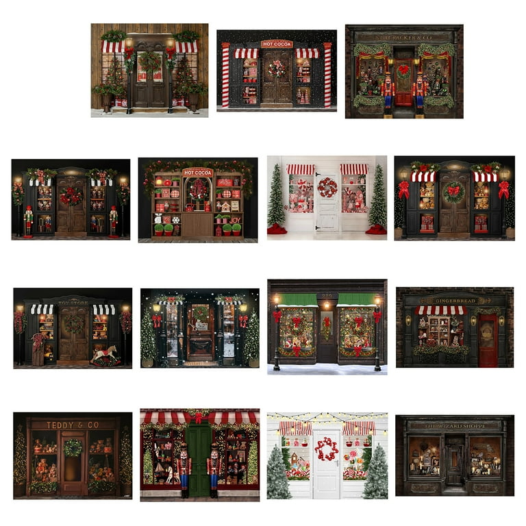 Deyuer Christmas Tapestry Clear Printing Soft Bright Color Decorative Winter Handmade Candy Shop Pattern Backdrop Cloth for Party