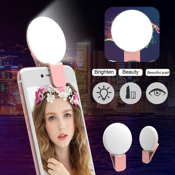 Deyuer Clip on Round Universal LED Mobile Phone Selfie Photography Flash Fill Light