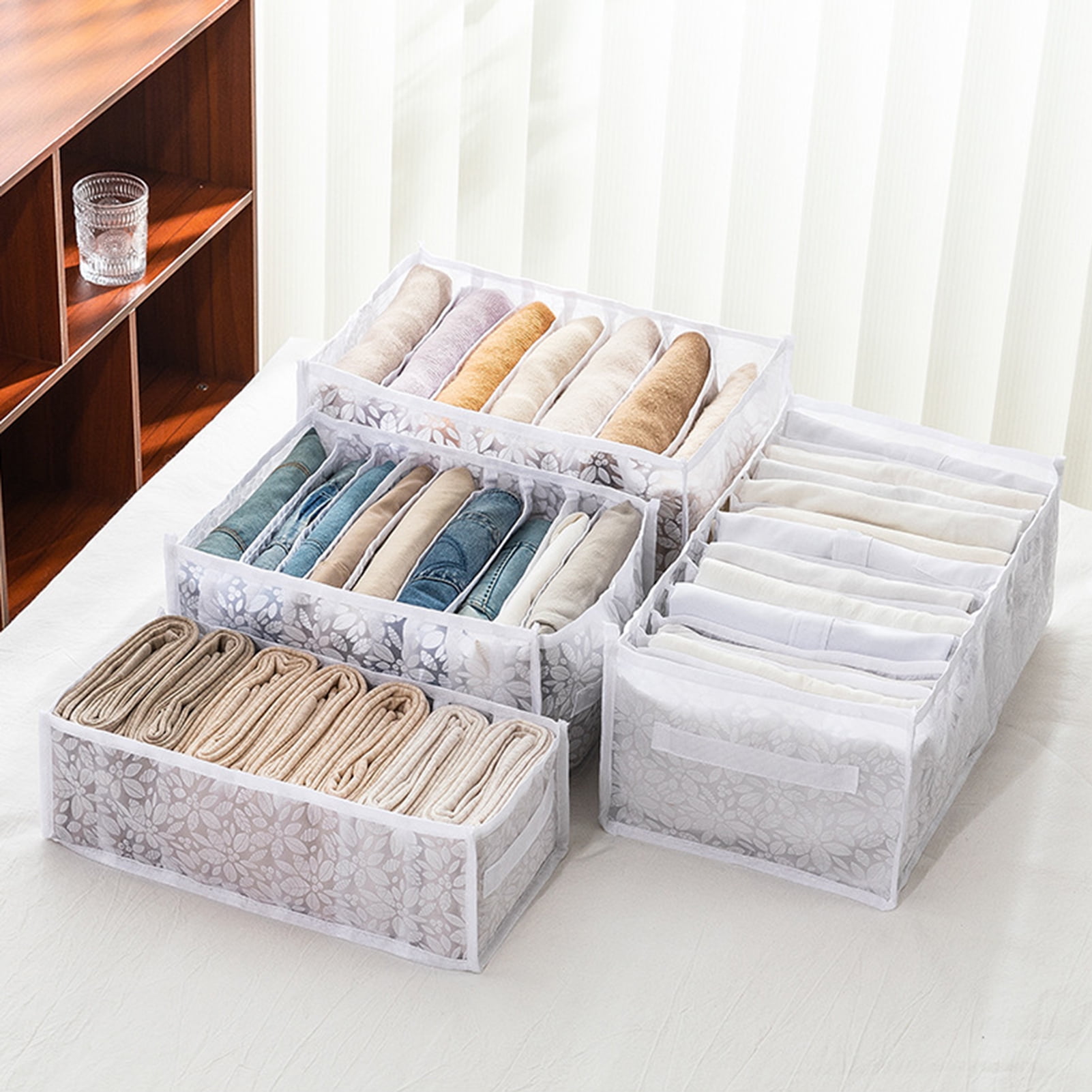 Large Capacity Foldable Storage Box Transparent Stackable Clothes Storage  Box Container Clothing Book Groceries Organizer box