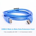 thumbnail image 1 of Deyuer Data Cable Dual-head High Speed 150/300cm USB2.0 Male to Male Data Extension Cord for Computer, 1 of 8