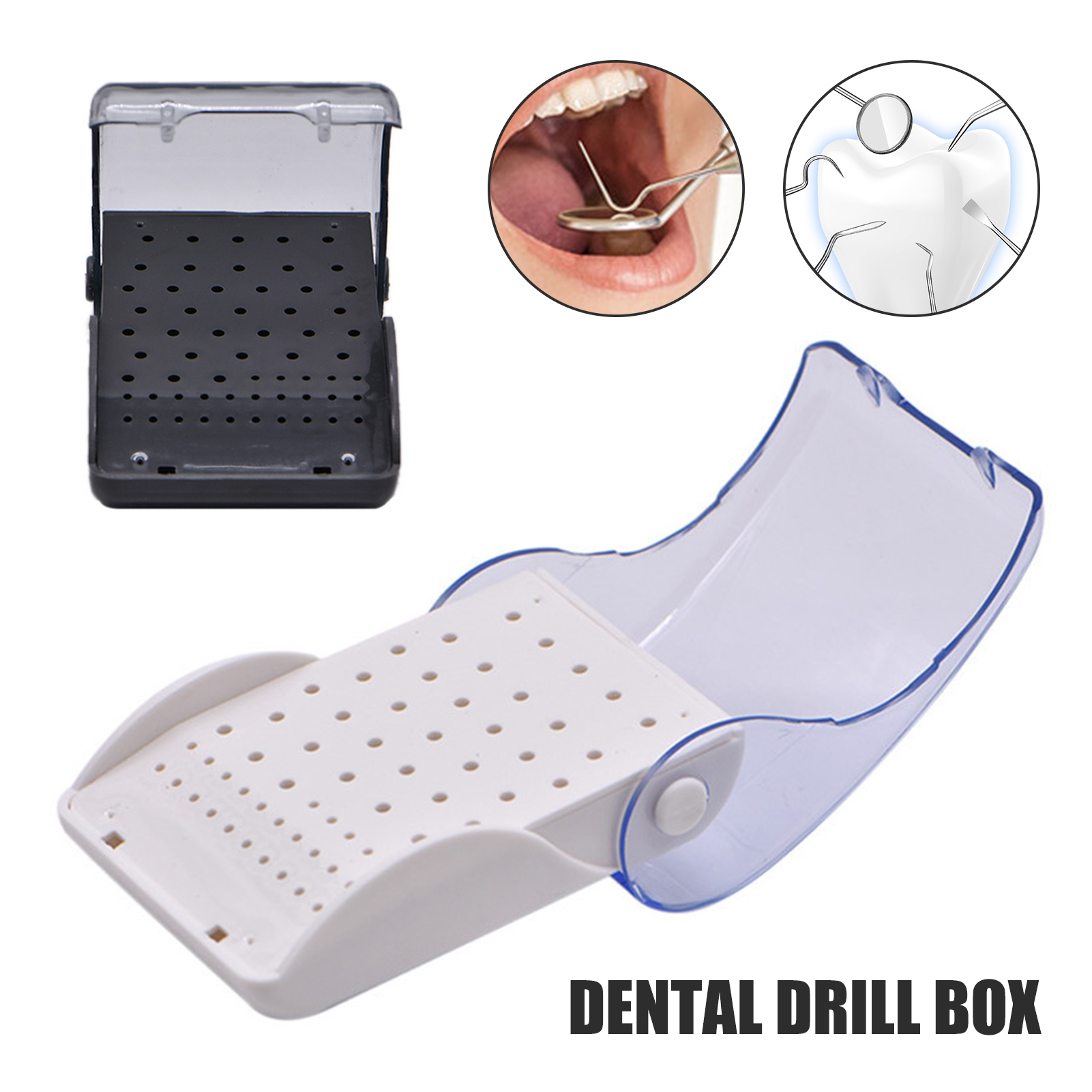 Deyuer Dental Bur Box Simple Operation Mini Portable Dental Plastic Bur