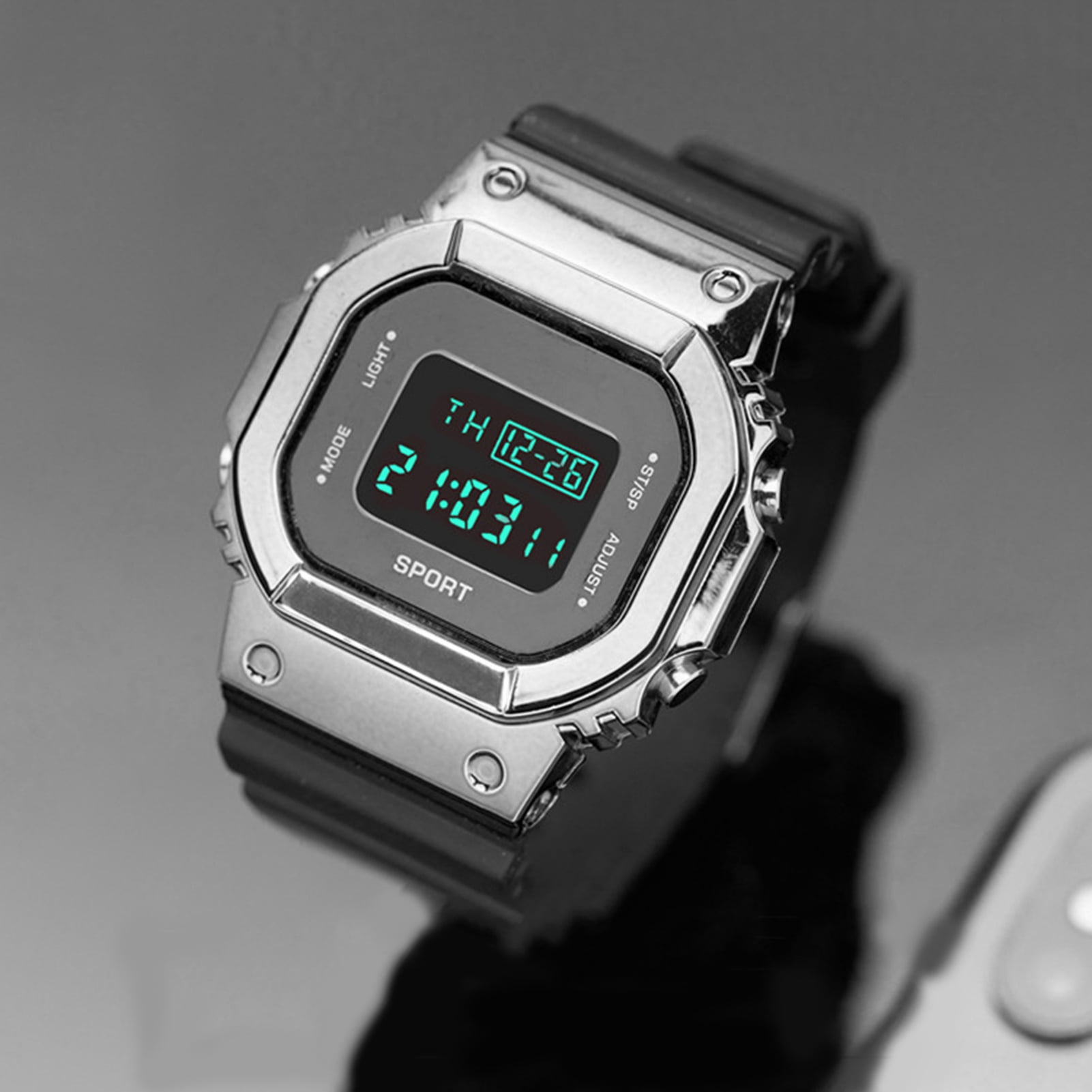 Deyuer Digital Watch Electronic Noctilucent Screen Square Dial Digital