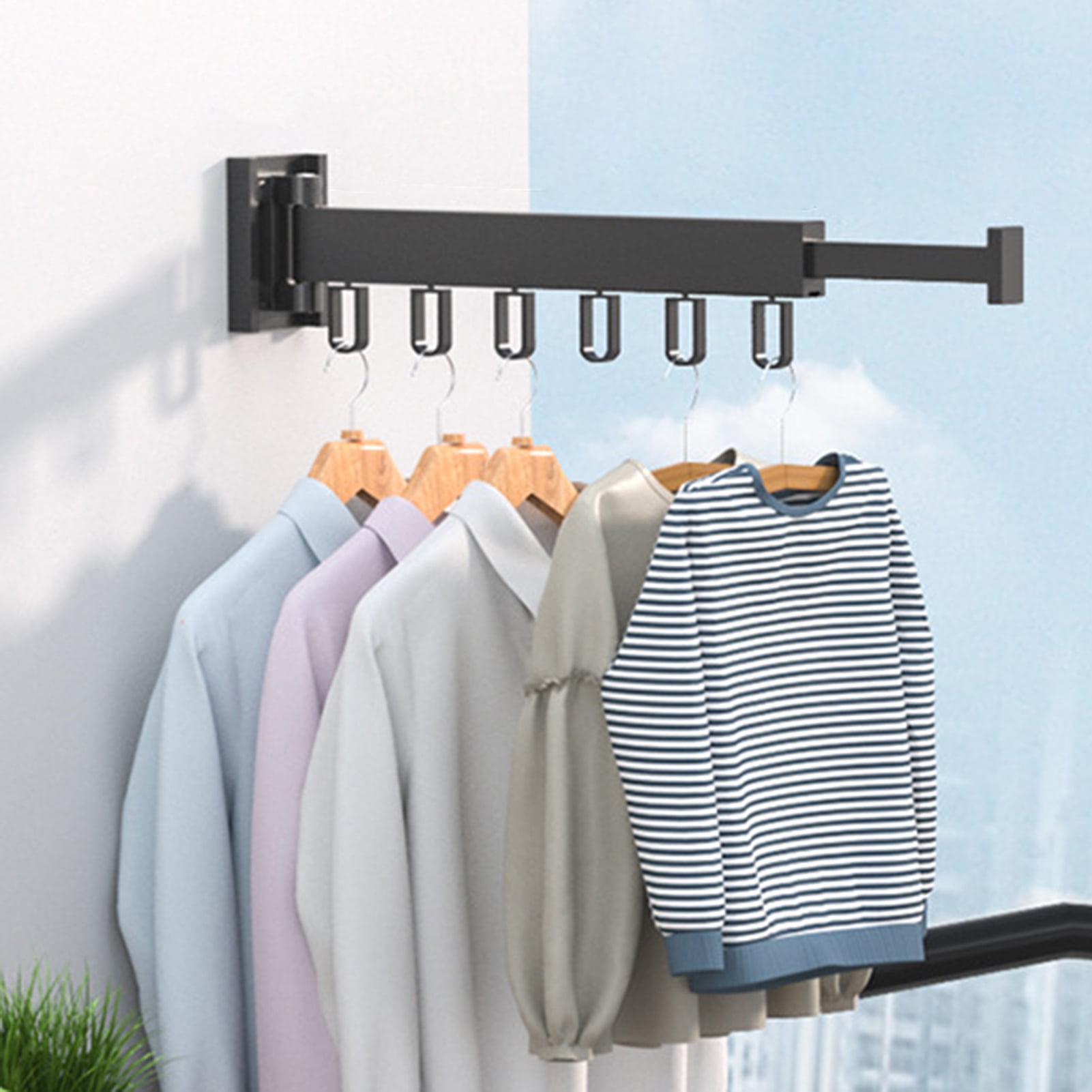 Retractable Clothes Drying Rack,Space Saver Wall Mounted Folding