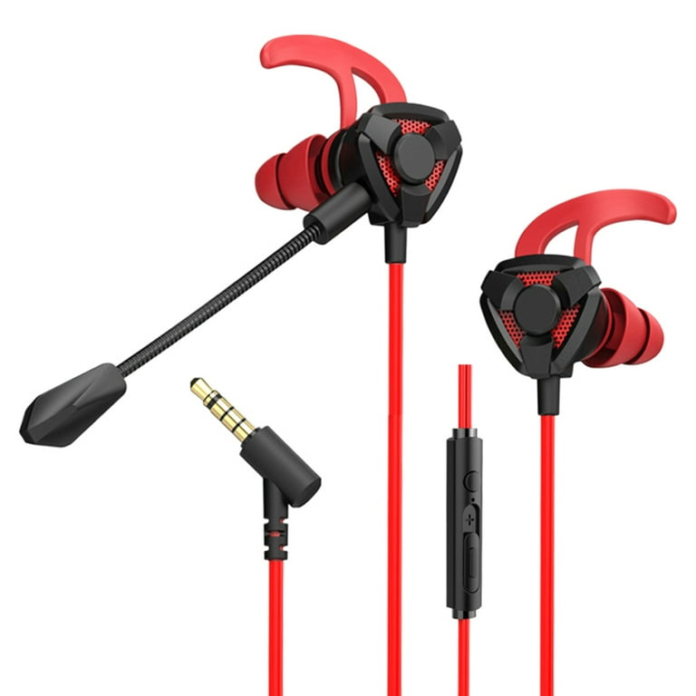 Deyuer Gaming Earphone with Microphone Wire Control 3.5mm Jack In ear Earphones E sports Game Earphone for Mobile Phone