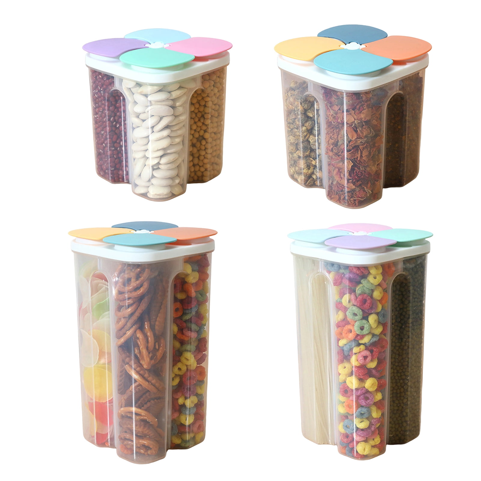 Deyuer Grain Storage Box Food Grade Transparent Good Sealing Effect Large Capacity Detachable Save Space Heat-Resistant Cereal Storage Container Airtight Food Organizer Box for Kitchen,S