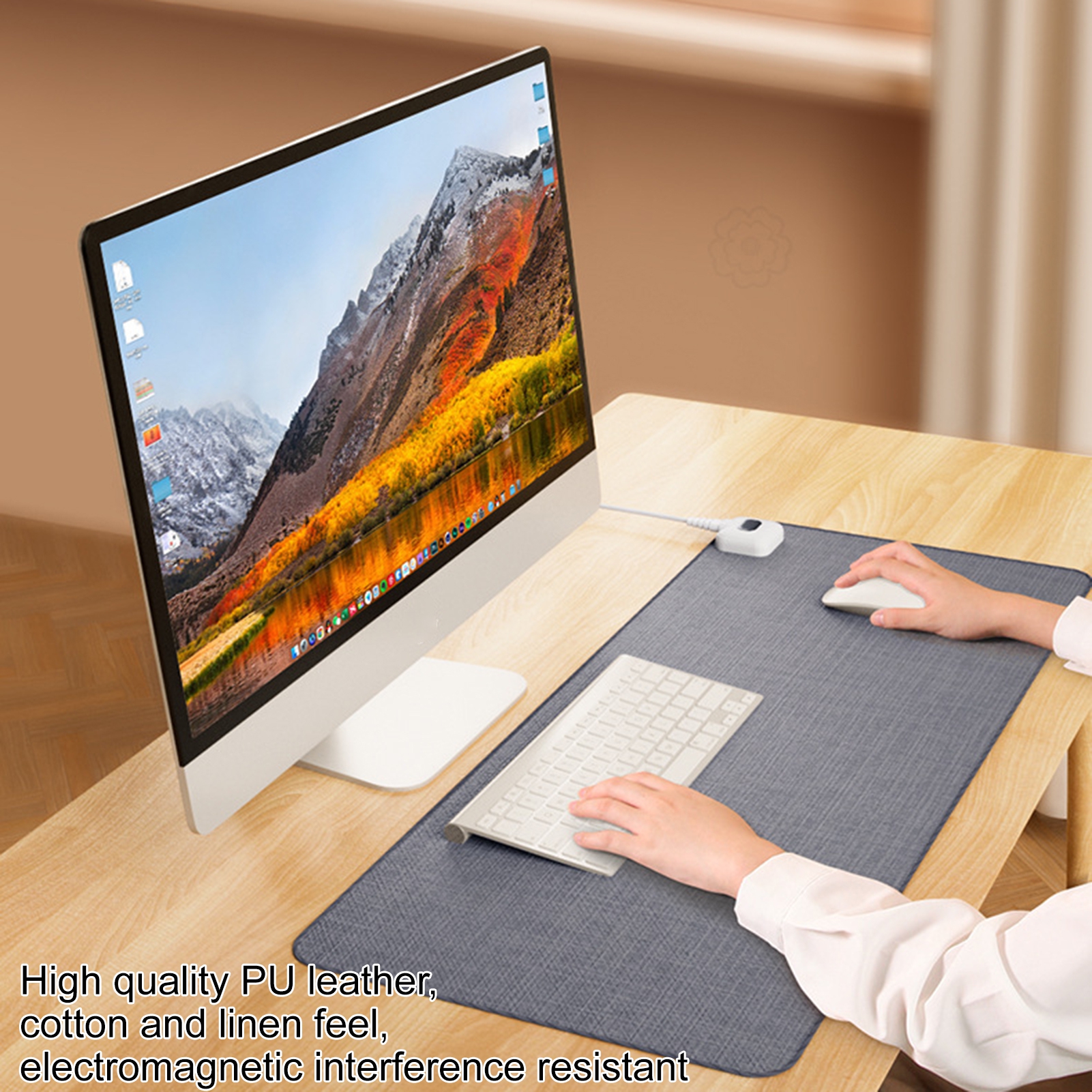 Deyuer Heated Mouse Pad Digital Display Temperature Adjustable Nonslip