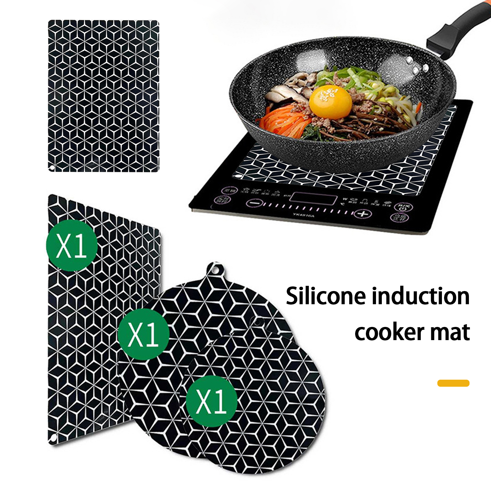 Deyuer Induction Cooktop Mat High-Temperature Resistant Fireproof  Waterproof Protection Induction Cooktop Protector Mat Kitchen Accessories,A