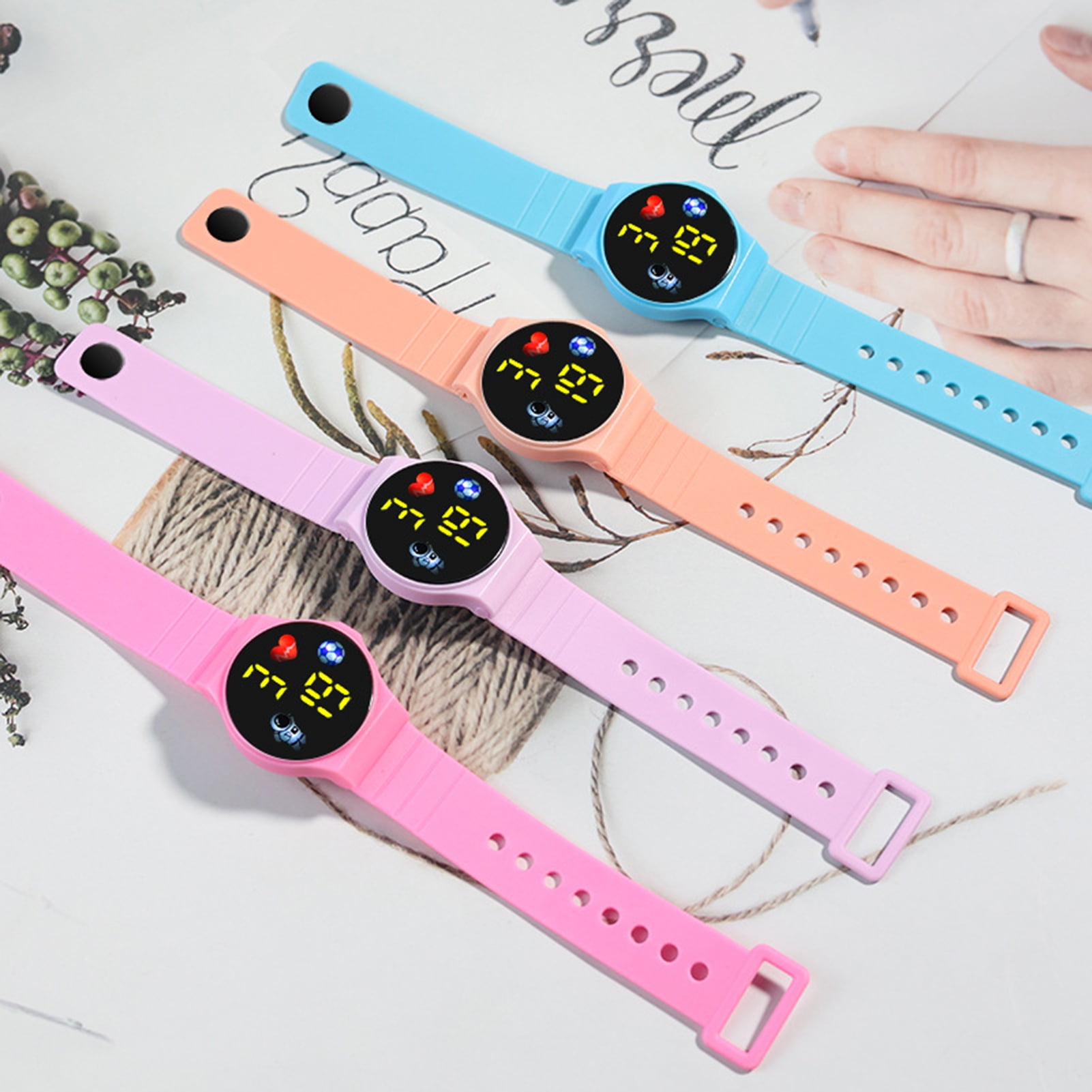 Deyuer LED Digital Watch HD compatible Clear Image Push Buckle Design Waterproof Touch Control Trendy Fashion Astronaut Electronic Watch Student
