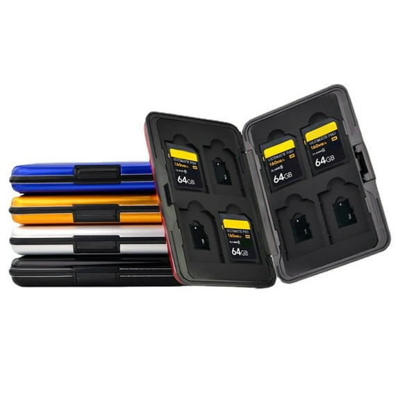 Deyuer Memory Card Box Anti-skimming Anti-drop Tight Fit Card Buckle Closure 8 Card Slots SD/TF Card Storage Memory Card Box Home Supply