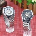 thumbnail image 1 of Deyuer Men Hand-Winding Skeleton Automatic Mechanical Stainless Steel Sport Wrist Watch, 1 of 7