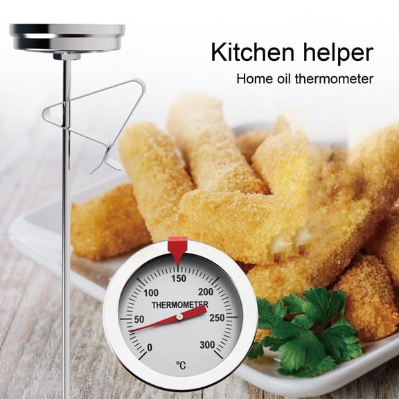 Deyuer Oil Thermometer High Precise Heat Resistant Hand-held Meat Pastry Fried Food Thermometer Household Supplies,15cm