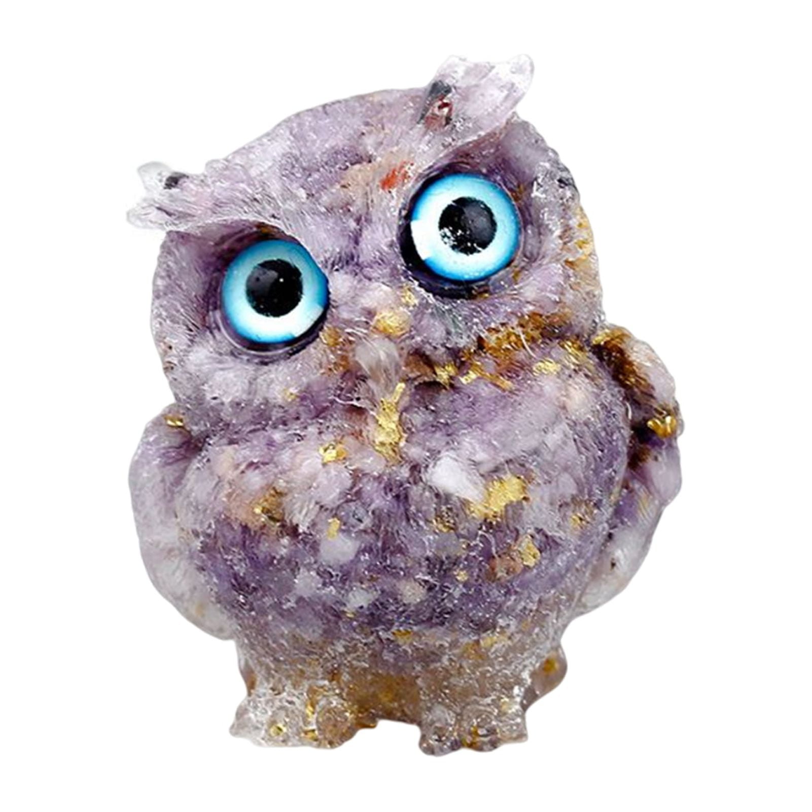 Deyuer Owl Ornament Manual Drip Adhesive Faux Crystal Vivid Owl