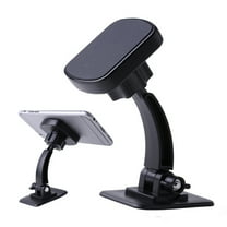 Deyuer Phone Holder, Adjustable Mini Magnetic Car Center Console Front Glass Desk Mobile Phone Holder Bracket,Black