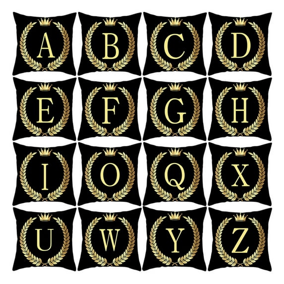 Deyuer Pillow Cases Decorative Washable Black Gold Throw Pillow Covers for Home