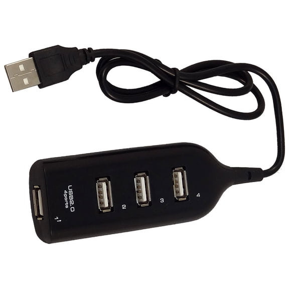 Deyuer Portable 4 Ports USB 2.0 Super Speed 480Mbps Hub Splitter Adapter for PC Laptop,Black