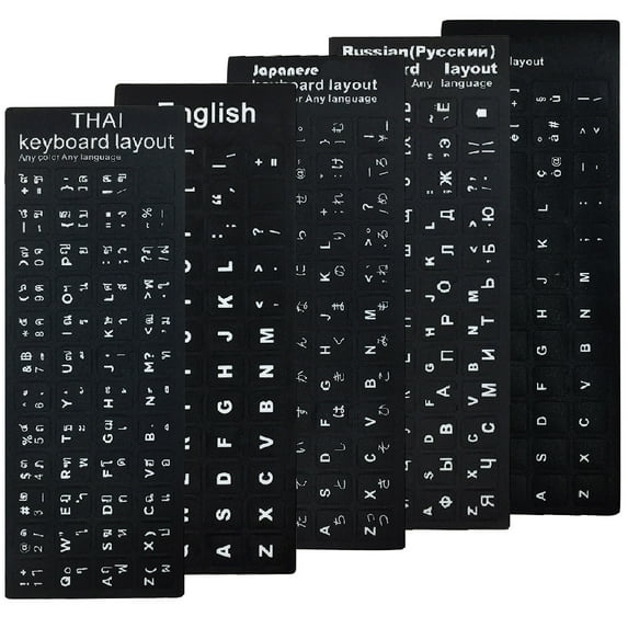 Deyuer Russian Spanish English French Letters PC Laptop Computer Keyboard Stickers,English