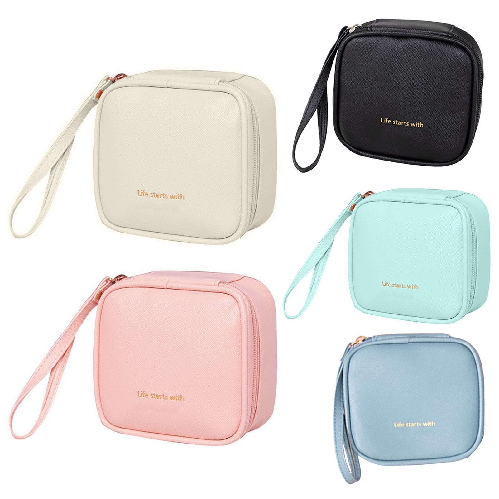 KALLORY 2pcs Aunt's Towel Storage Bag Makeup Bag for Purse Tampon Bag  Holder Period Pads Bag Mini Coin Bags Period Products Holder Mini Products