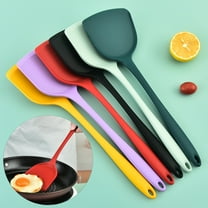 Deyuer Silicone Spatula Wide Non-stick Heat Resistant Comfortable Grip Easy Clean Frying Food Grade Cooking Spatula Beef Meat Egg Pastry Scraper Kitchen Supplies