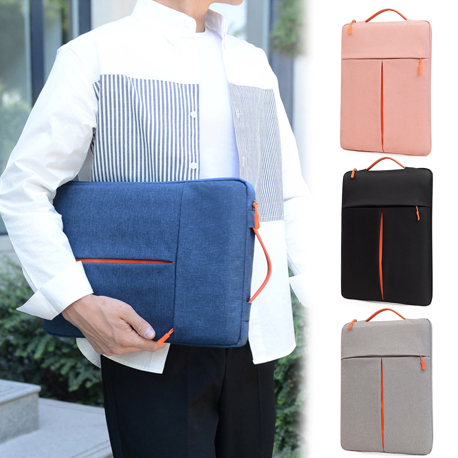 Deyuer Splash-proof Laptop Case Notebook Sleeve with Handle Soft Lining Design Waterproof Universal Laptop Storage Bag,Grey