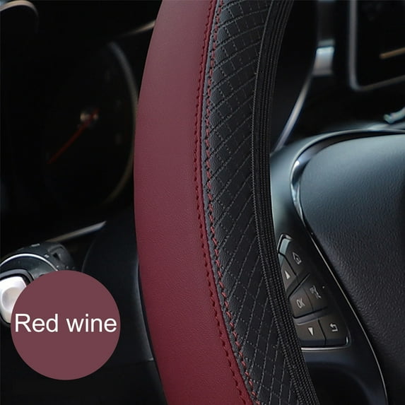 Deyuer Steering Wheel Cover,Classic Non-Slip Breathable Wheel Protector Universal 15 Inch Fit