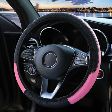 Deyuer Steering Wheel Cover,Classic Non-Slip Breathable Wheel Protector Universal 15 Inch Fit