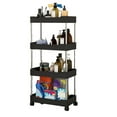 thumbnail image 1 of Deyuer Storage Cart Multifunctional High Capacity Save Space 3/4-Tier Freestanding Storage Movable Floor-Standing Rolling Vertical Shelf for Kitchen,Black, 1 of 8