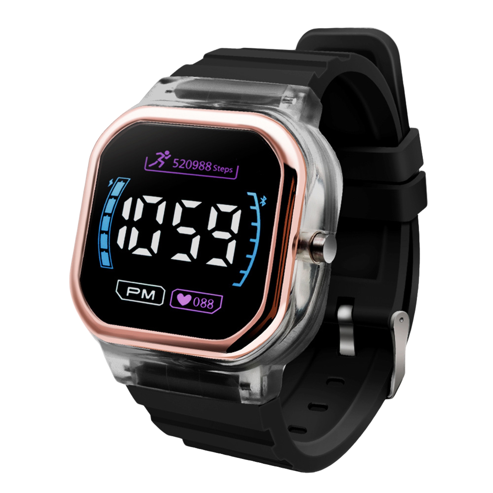 Deyuer Student Sport Watch Luminous Life Waterproof Square Dial LED Digital Electronic Wrist Watch