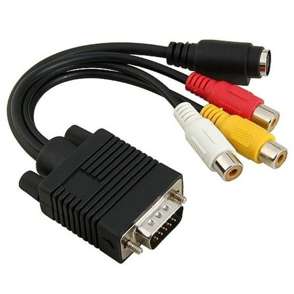 Deyuer VGA SVGA to S Video 3 RCA Converter AV Cable Adapter for Laptop PC HDTV Monitor
