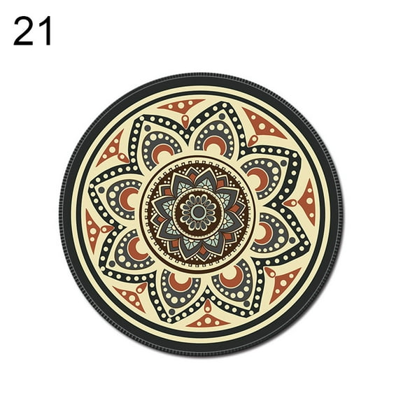 Deyuer Vintage Bohemian Round Computer 3D Game Carpet Mouse Pad Mat Anti Slip Mousepad,21#