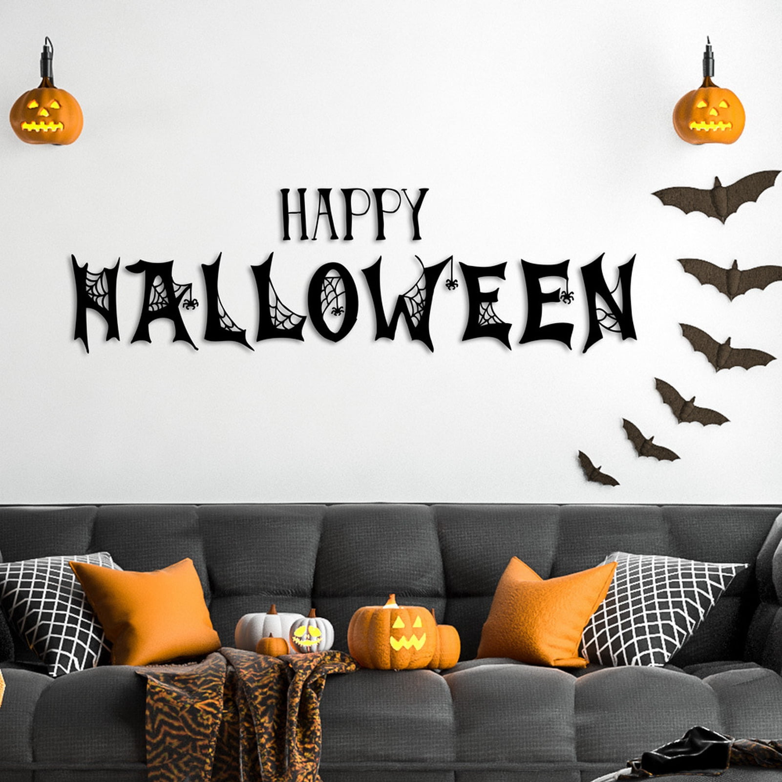 Deyuer Wall Stickers Halloween Garage Door Decorations 3D Different Sizes Bat Spider
