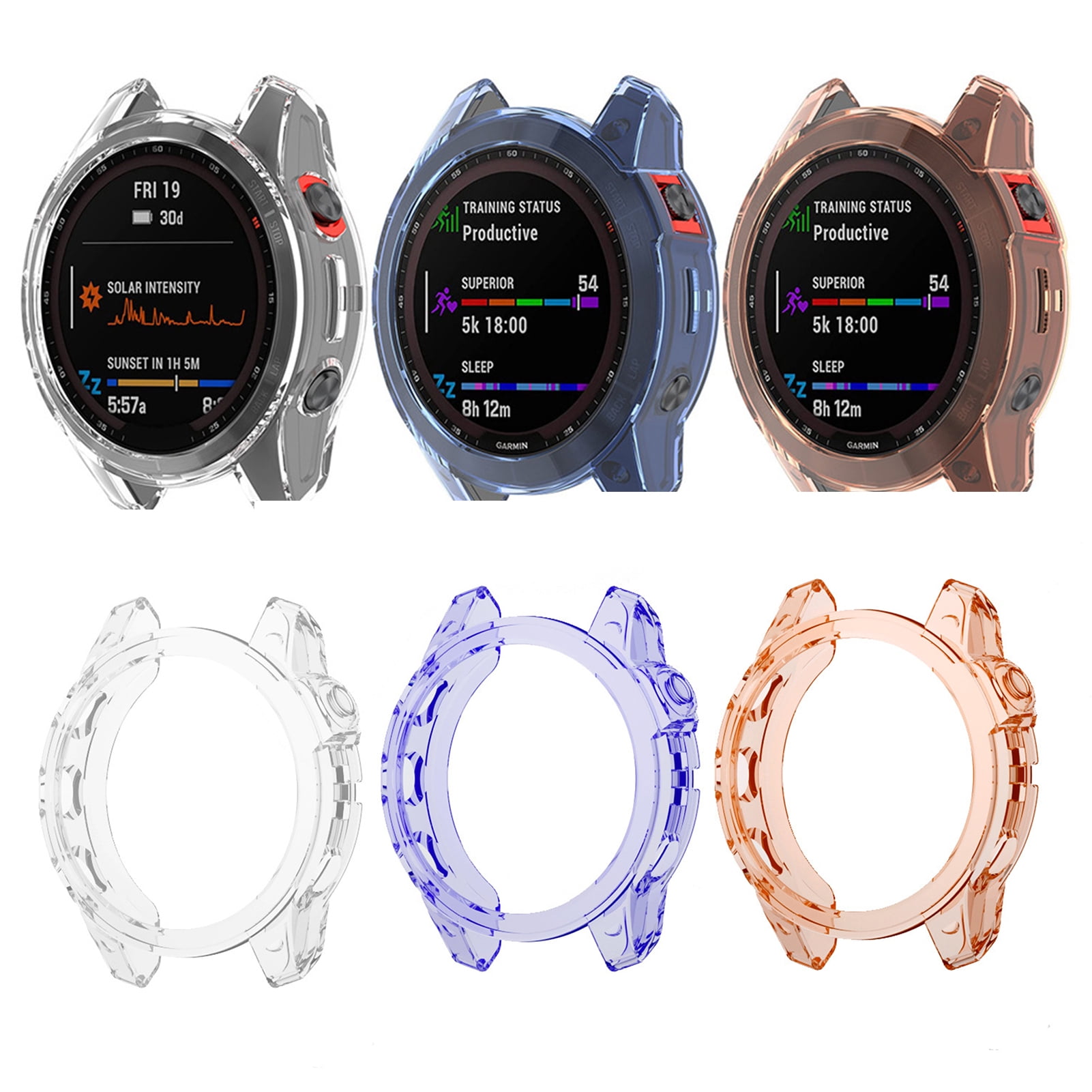 Deyuer Watch Protective Case Transparent Antifall TPU Smart Watch Protector Frame Cover for