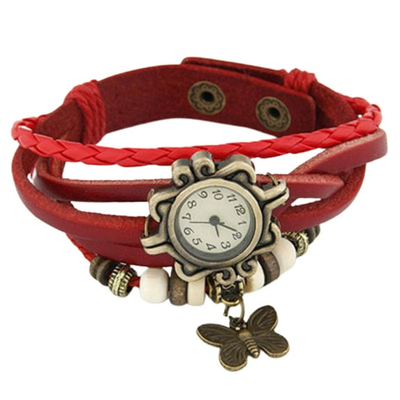 Deyuer Watches Faux Leather Adjustable Metal Fashion Weave Wrap Watches for Daily Wear