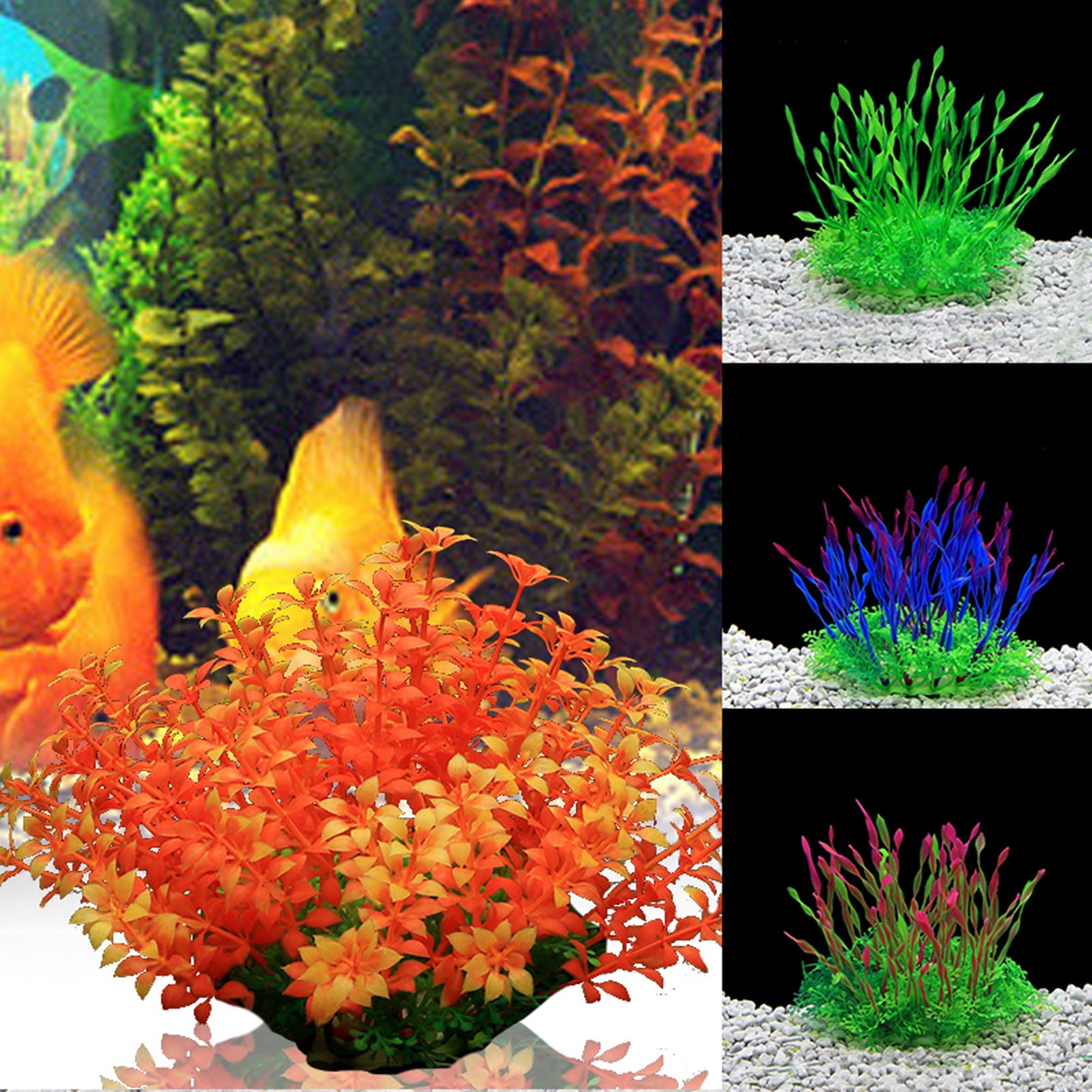 Deyuer Water Plants Artificial Aquariums Decoration Plastic Fake