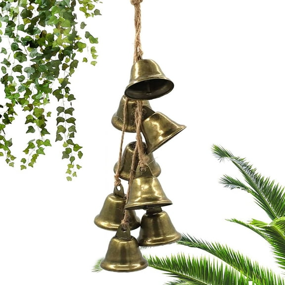 Deyuer Wind Chime Sturdy Easy to Hang Create Atmosphere Gift Exquisite Protect Door Handle Metal Hanging Windchime Witch Bell Home Decor,Bronze
