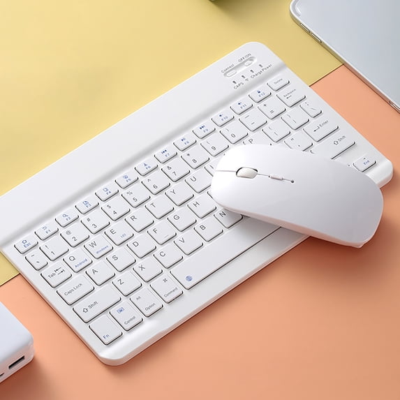 Deyuer Wireless Keyboard Quick Response Mute Ultra-thin Laptop Sensitive Mouse for Notebookbook,Yellow