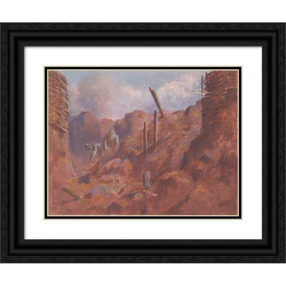 Dezider Czölder 18x15 Black Ornate Wood Framed Double Matted Museum Art Print Titled - From Italian Front IIi. (1914-1918)