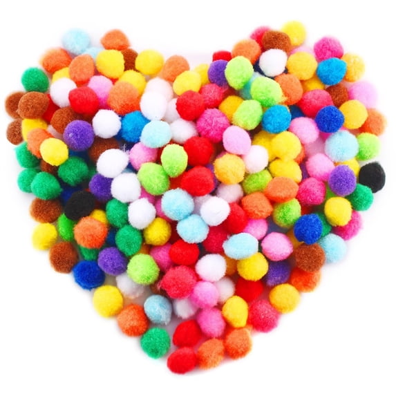 Dezsed 100 Pieces 1 Inch Assorted Pompoms Multicolor Arts and Crafts Pom Poms Balls for Kids DIY Art Creative Crafts Decorations, Multicolor