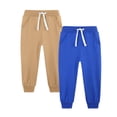 thumbnail image 1 of Dezsed 2 Pack Toddler Girls Boys Sweatpants Kids Casual Athletic Pull-On Cotton Jogger Pants with Drawstring for Boys Girls 5-6 Years Beige, 1 of 4